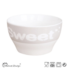 13cm New Bone China Bowl avec Words Decal Design